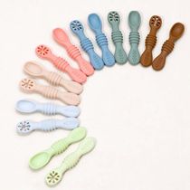 Baby Spoon Fork Set Food Grade Silicone y Spoon Children Cut