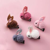 Korean Childrens Hair Clips Cute Rabbit Elastic Hair Rubber