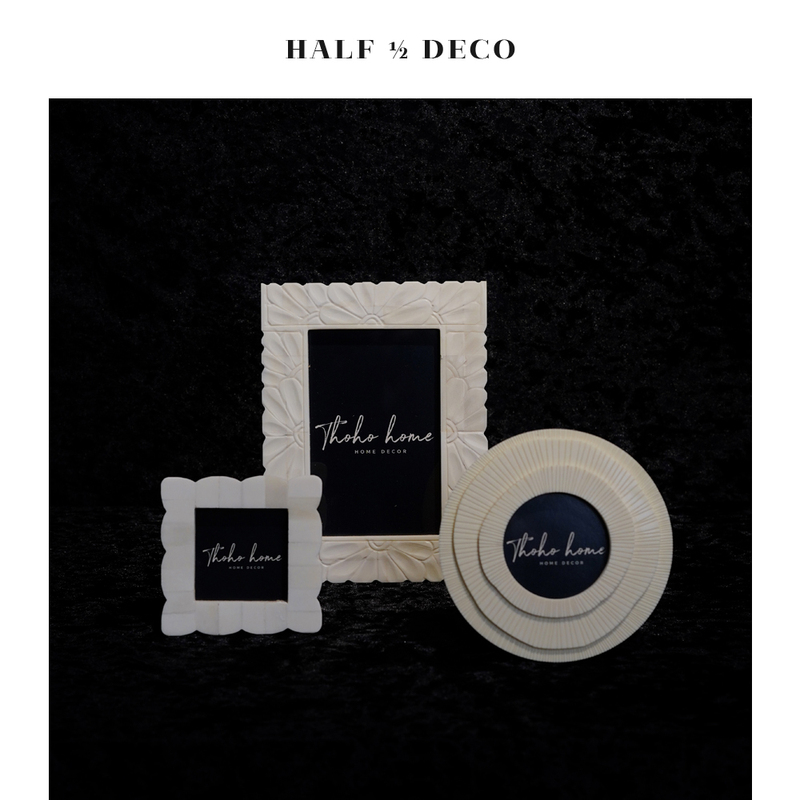 Half ½ Deco Modern Minimalist Light Luxury Brass and Ox Bone Mdf Photo Frame Decorative Ornament for Home Model Room