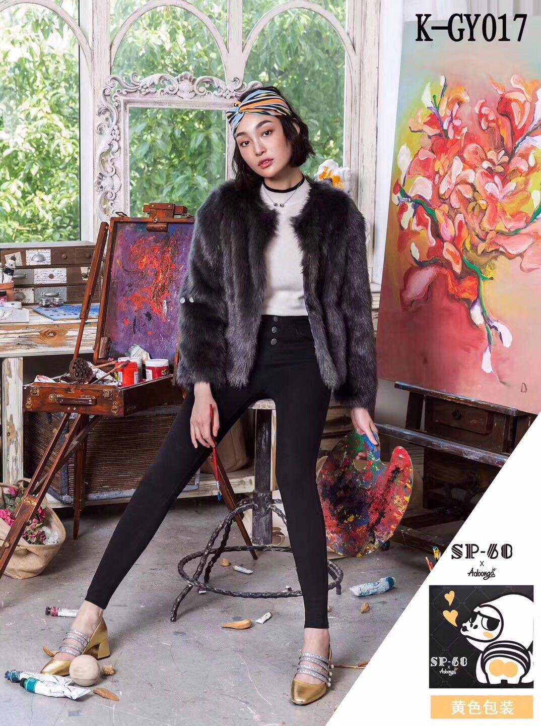 Authorized sp-68 Magic Pants International Version Black Four Buttons High Waist Slim Fit Bottom Elastic Pants