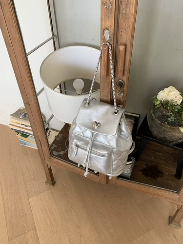 Модный замок, цепь, рюкзак, вместительная и большая сумка на одно плечо, Южная Корея, на цепочке