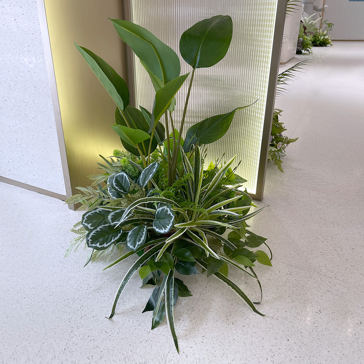 Plant Soft-mounted Landscaping Large High Emulation Green Plant Reed Grass Courtyard Landscape Placement Mall Shop Window Decoration Suit