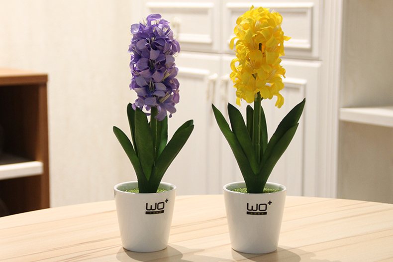 The Send + simulation flowers, ceramic vase with false hyacinth furnishing articles suit home decoration decorative bonsai pot