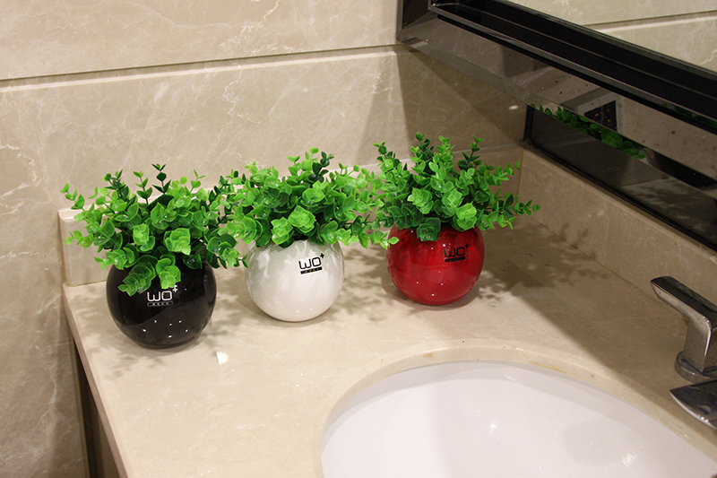 The Send + simulation flowers sitting room adornment is seems ceramic table bean sprouts, green false basin suit household decoration decoration