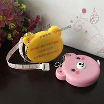 Cartoon bear tape measure customized advertising gift ruler cute automatic telescopic soft ruler promotional material printing logo