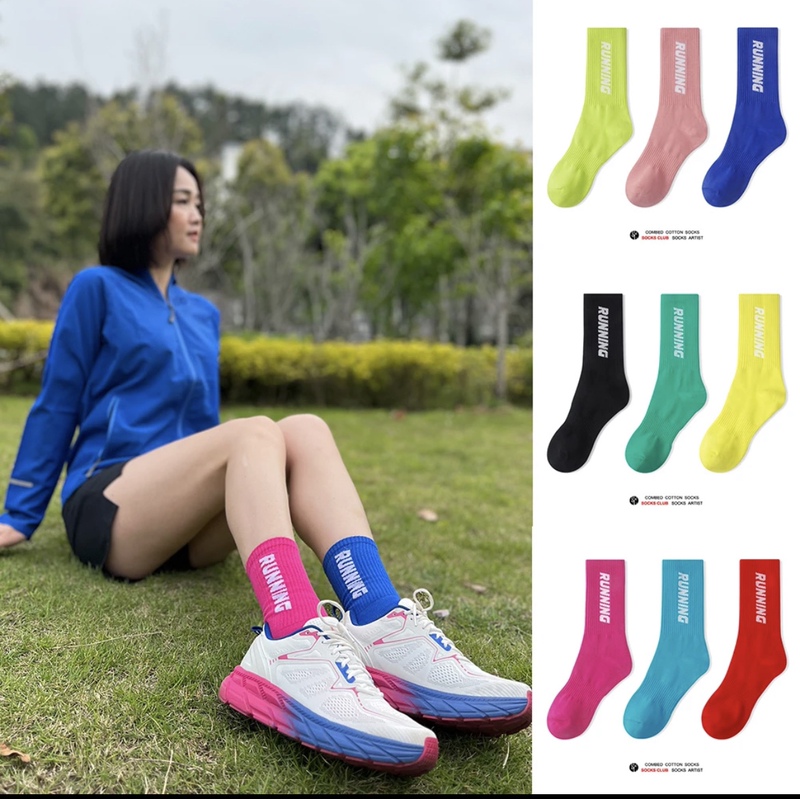 Sc Marathon Running Socks Compression Socks Basketball Socks Unisex Mid-High Tube Breathable Moisture-Wicking Odor-Resistant 3-Pack