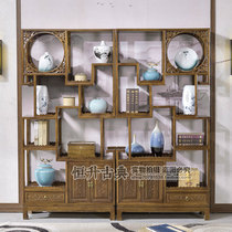 Antique Bogu rack Solid wood Chinese style decoration South Elm Duobaoge tea set rack Antique rack Tea display cabinet partition