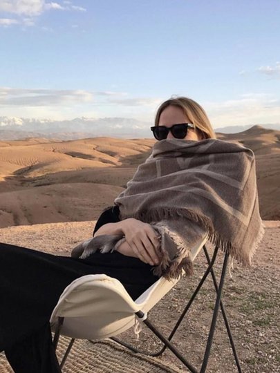 Swedish niche TOT scarf for women 24 spring and winter jacquard square scarf thickened ins same style geometric wool cashmere shawl