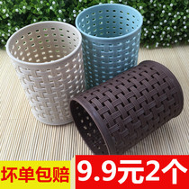 Round grid pen holder creative simple pen barrel insert desktop ornaments storage box learning stationery business office supplies