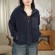 Autumn and winter fashionable spliced ​​double-sided polar fleece stand-up collar versatile age-reducing casual jacket 9698