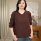 Autumn and winter new temperament streamer style pullover V-neck sweater loose and versatile casual age-reducing top for women 0802