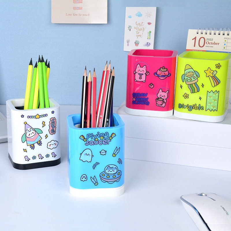 Color pencil collection box students color pen frame multifunctional square containing pencil box large capacity fashion children