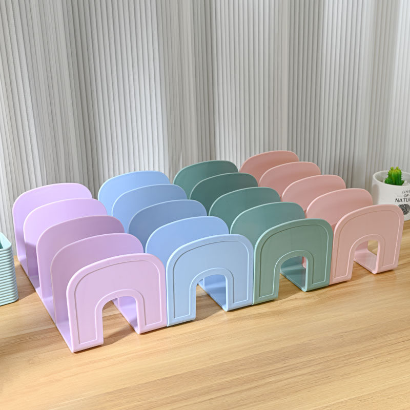 Keguo four-grid transparent book stand Acrylic book stand bookshelf student desktop storage partition book file rack