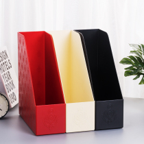 Single Lattice File Shelf Plastic Bookshelf Folder Containing Box Student Office Book Standing Black Super Pacifier Desktop File Disc