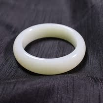  Hetian jade mountain material and end high green and white tire bracelet Hetian Jade bracelet