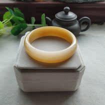  Hetian jade mountain material bracelet Super delicate lanolin level sweet sugar color 57 5mm