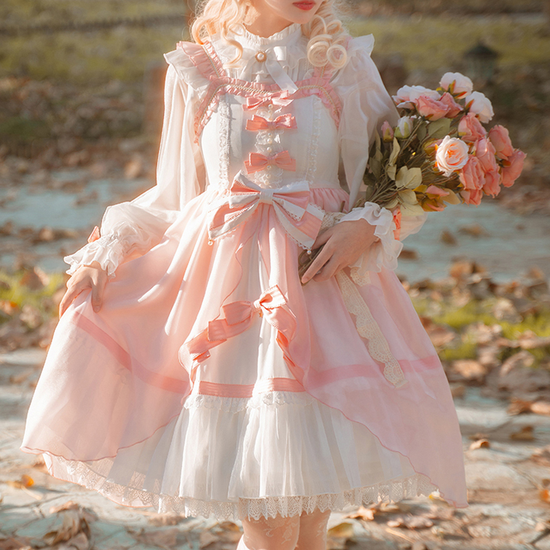 Spring New Fairy Dress for Plus-Size Girls, Lolita Jsk Suspender Dress Set, Large Size Slimming Shirt Dress Spring New Fairy Dress for Plus-Size Girls, Lolita Jsk Suspender Dress Set, Large Size Slimming Shirt Dress
