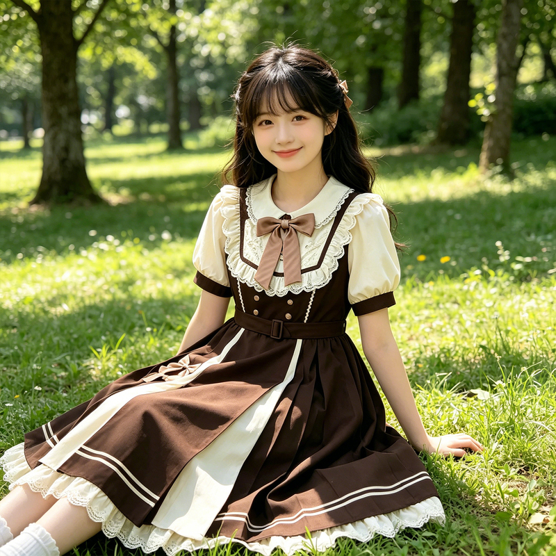 Summer New Lolita Cute Dress Soft Girl Skirt Plus Size Slightly Chubby mm Lolita Dress Slimming 100kg