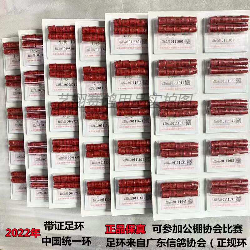 2022 Letter of Pigeon Foot Ring National Unity Ring can participate in the public shanty race Association issued a regular Guangdong belt certificate ring