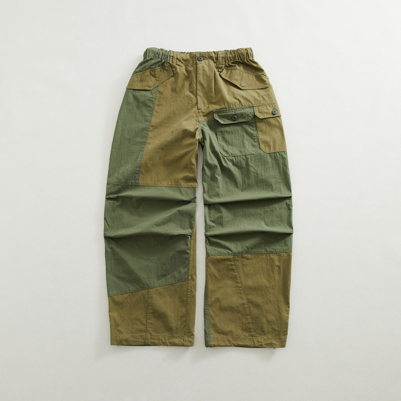 K056-Field Pant Loose-Fitting Multi-Pocket Color-Blocked Cargo Pants