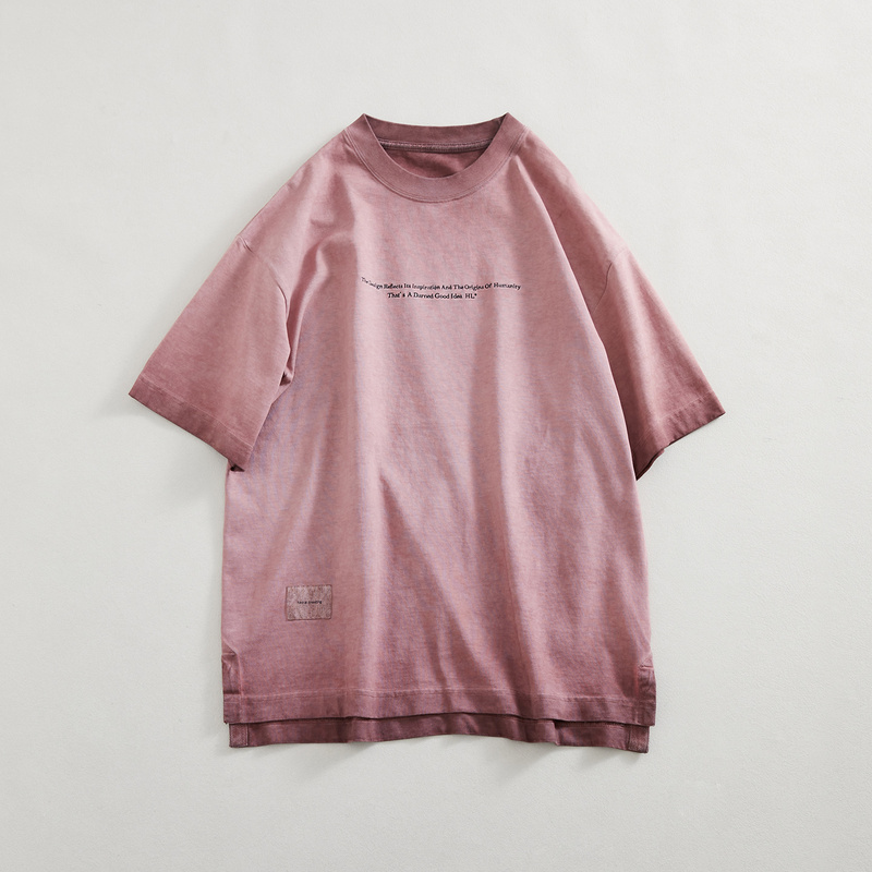 Savage Crewneck Batik Washed and Dyed Short-Sleeved T-Shirt [350g]-T869