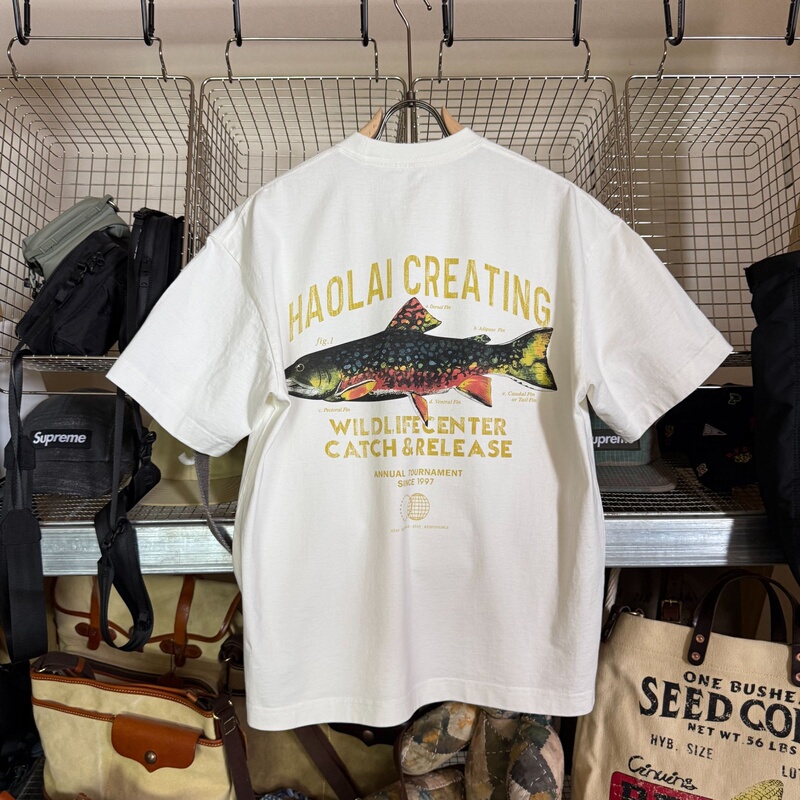 Brook Trou American Retro Lure Fly Fishing Culture Printed Short-Sleeve T-Shirt - T20267