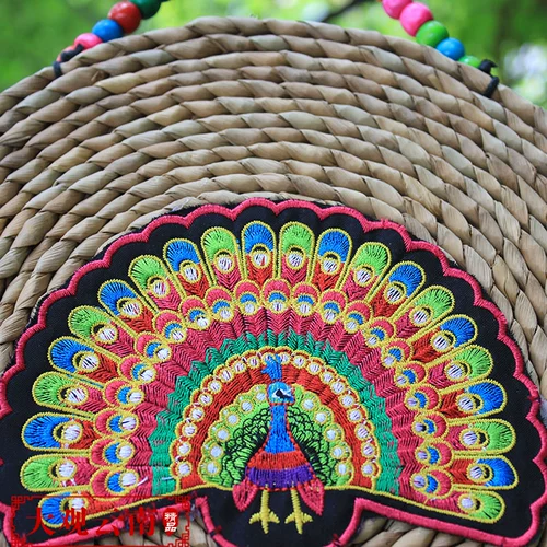 Соломенный круглый этнический колокольчик, настенное крепление для спальни, этнический стиль, павлин