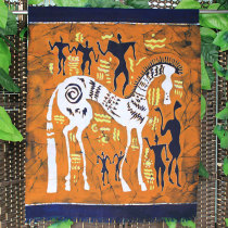 Abstract batik painting cloth art hanging painting National style characteristic horse decoration painting porch toilet hanging curtain sofa background painting