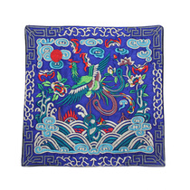 Embroidered square placemats classical heat insulation mat Chinese embroidered non-slip plate mat satin fabric anti-hot tea set coaster