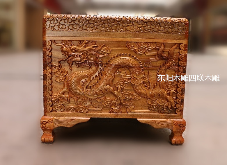 Cao cấp đầy đủ hương nhang hộp sơn hộp / Ssangyong chơi hạt / khắc sâu bốn mặt đầy chạm khắc nhà máy khắc gỗ Dongyang bán trực tiếp - Cái hộp hộp đựng tiền bằng gỗ