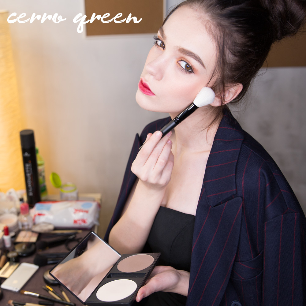 上新Cerro Qreen双色修容粉高光阴影鼻影修颜侧影彩妆提亮修容笔