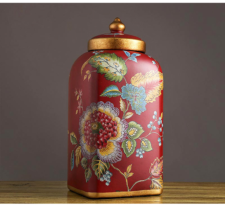 American storage tank furnishing articles European ceramic candy jar decorative POTS POTS with cover general as cans of soft outfit decoration