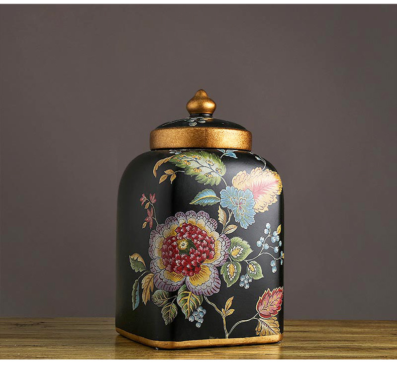 American storage tank furnishing articles European ceramic candy jar decorative POTS POTS with cover general as cans of soft outfit decoration