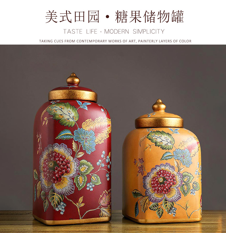 American storage tank furnishing articles European ceramic candy jar decorative POTS POTS with cover general as cans of soft outfit decoration