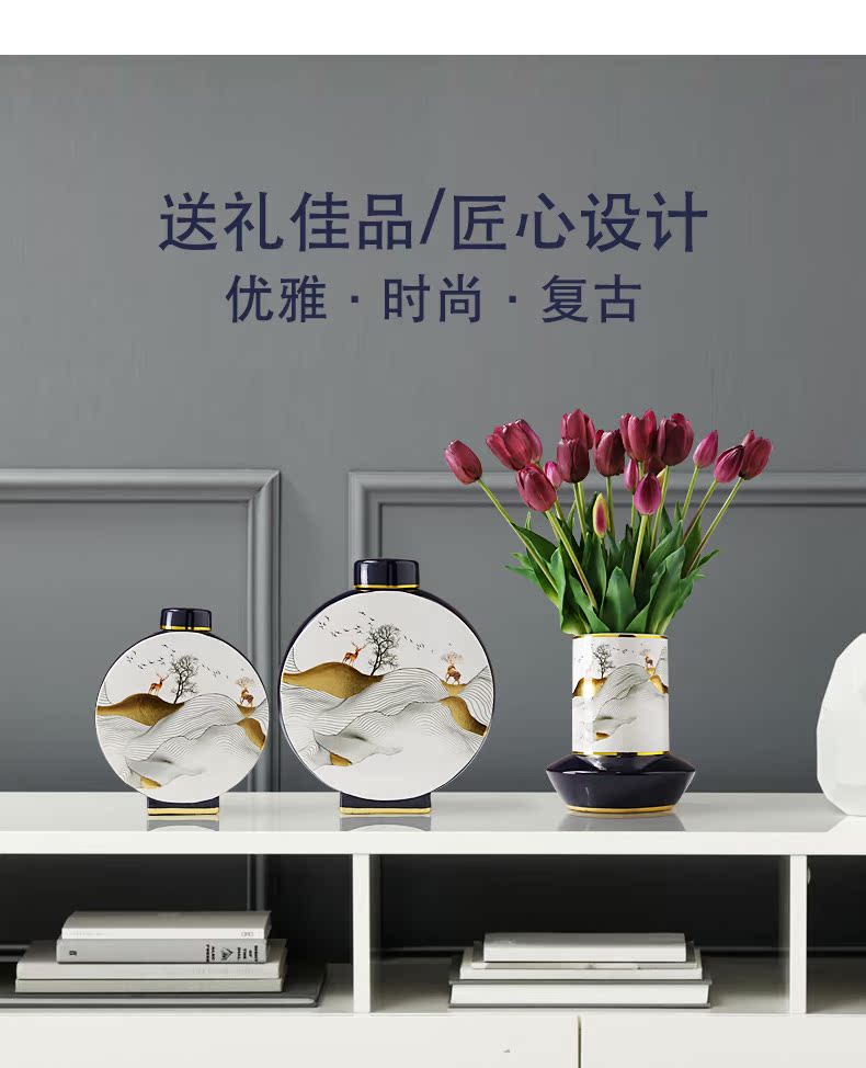 Chinese zen receive storage tank furnishing articles with cover POTS household soft adornment retro candy jar of pottery and porcelain vessels