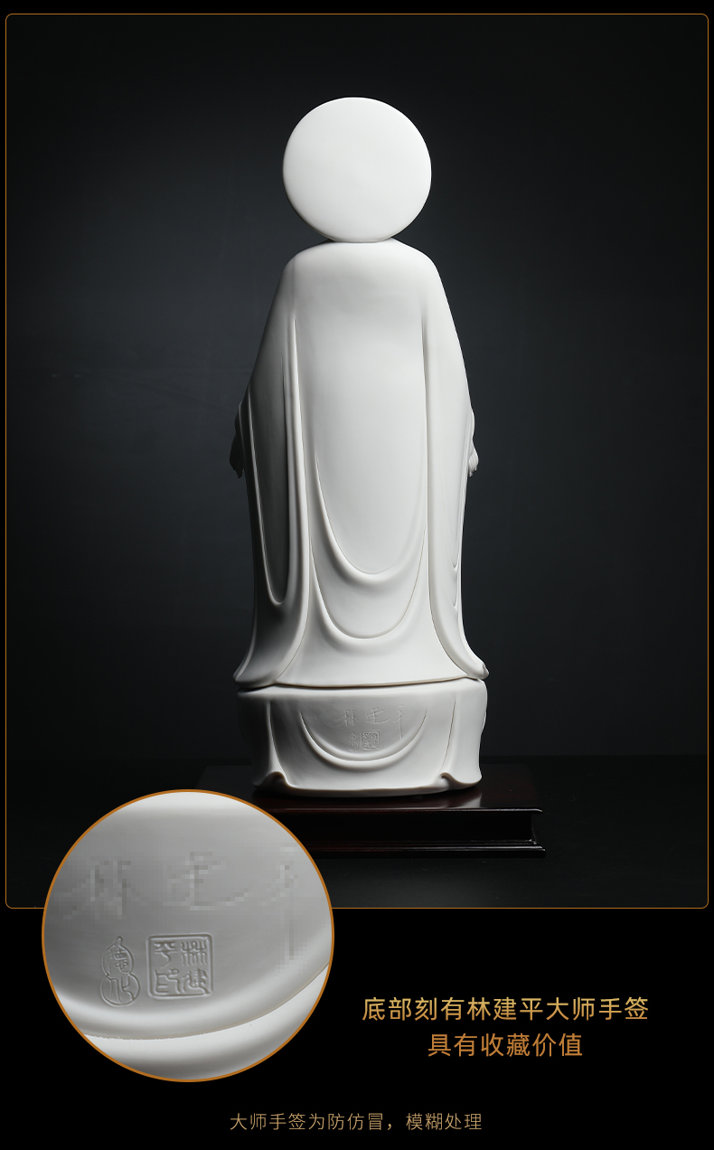 Yutang dai sakyamuni Buddha standing like jian - pin Lin manually signed ceramic Buddha its art collection furnishing articles