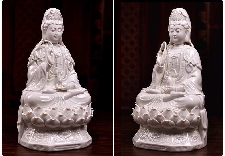 Yutang dai dehua porcelain its kwan Yin - statute six lotus guanyin worship that occupy the home furnishing articles/blue and white color