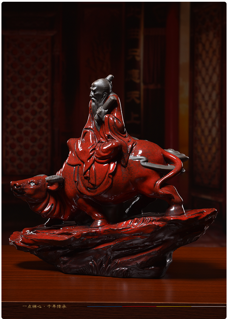 Yutang dai dehua porcelain carving gifts ceramic figure of Buddha sitting room adornment handicraft furnishing articles study Lao tze through