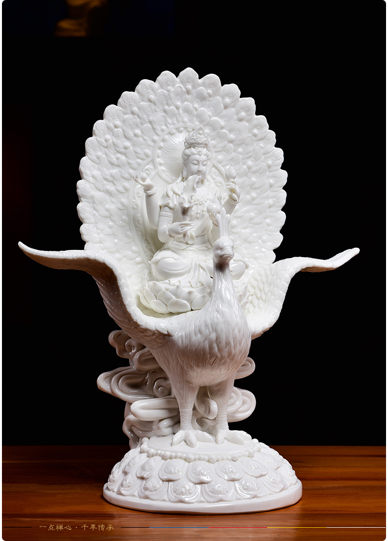 Yutang dai of the masters of dehua white porcelain Lin Jiansheng mother Buddha/peacock king Ming Ming wang bodhisattva D03-145