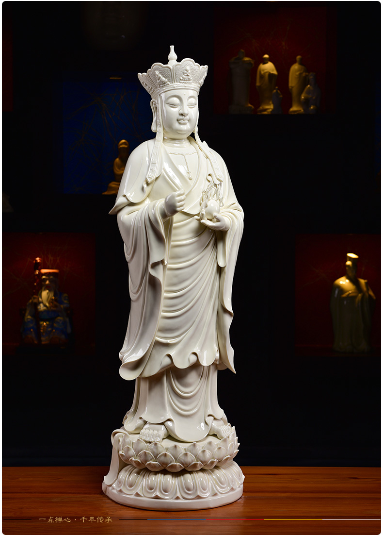 Yutang dai dehua porcelain statute of Buddha temple furnishing articles/earth treasure bodhisattva made earth treasure 1 meter high