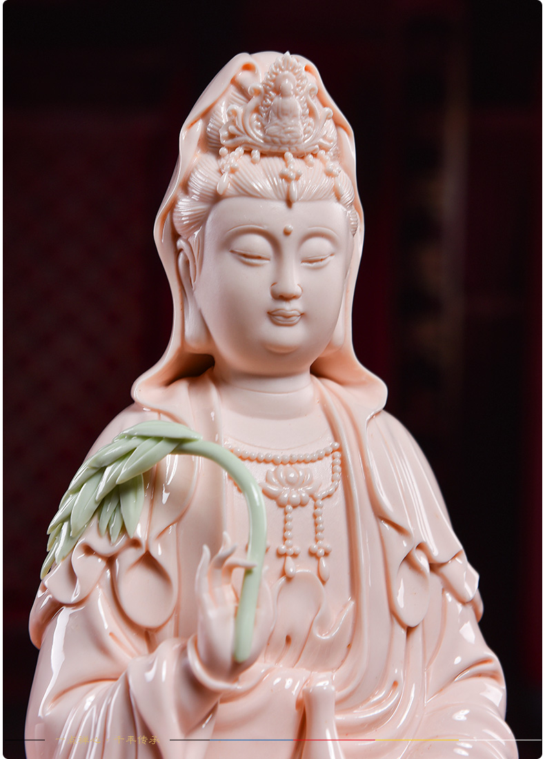 Yutang dai dehua ceramic worship Buddha avalokiteshvara household furnishing articles/glaze gold lotus guanyin