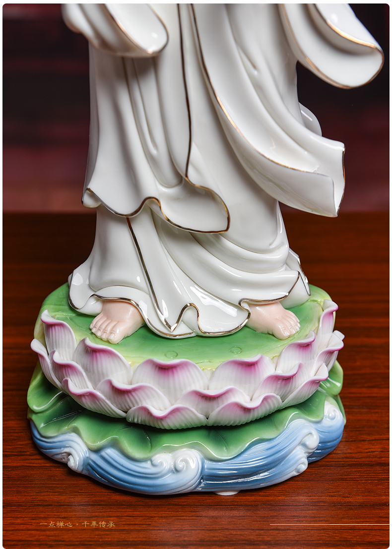 Yutang dai ceramic 17 inch western three holy spirit like home worship amitabha Buddha guanyin momentum to furnishing articles