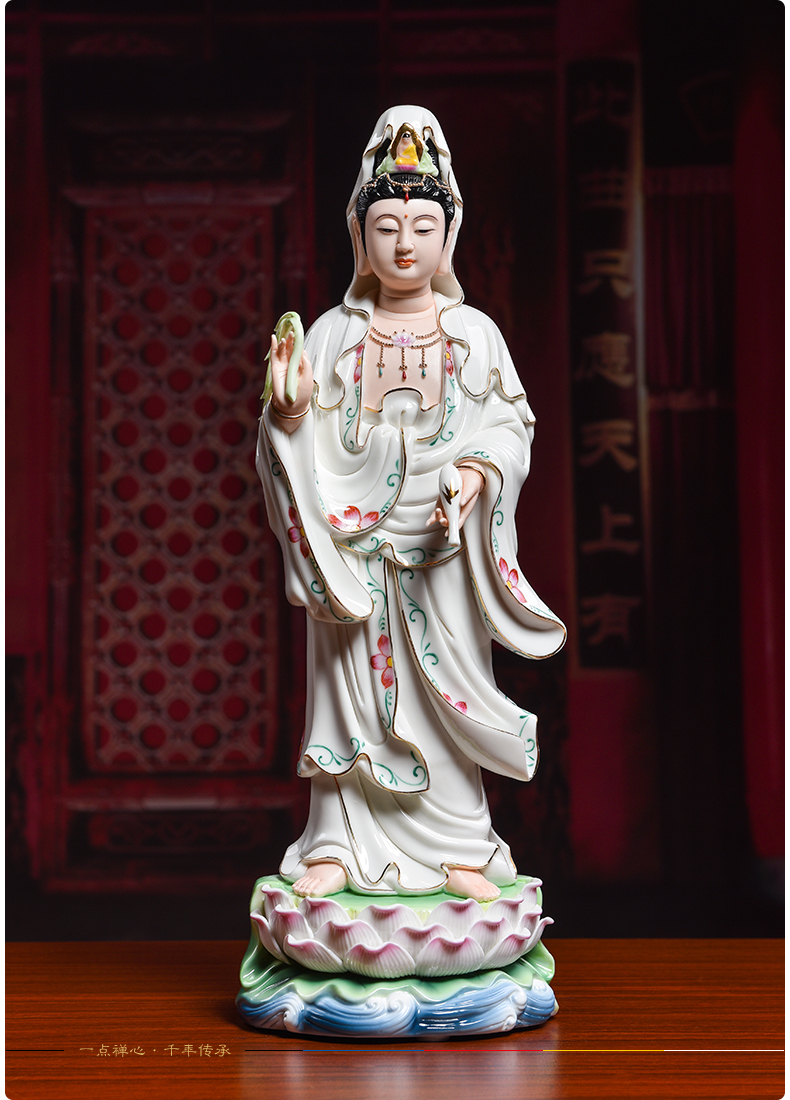 Yutang dai ceramic 17 inch western three holy spirit like home worship amitabha Buddha guanyin momentum to furnishing articles