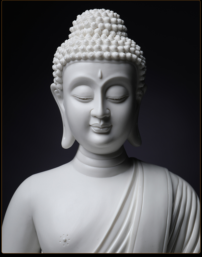 Yutang dai dehua white porcelain Lin Jiansheng master of its art furnishing articles sakyamuni Buddha Buddha statute