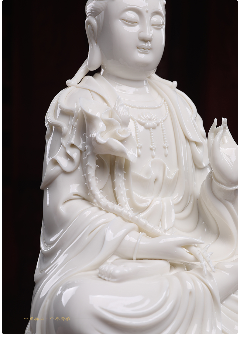 Yutang dai dehua white porcelain three western spirit like three holy Buddha avalokiteshvara smiling Buddha