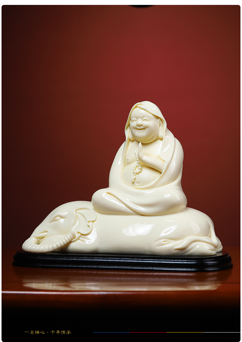 Yutang dai dehua white porcelain master Lin Luyang art smiling Buddha furnishing articles and gear/D01-510