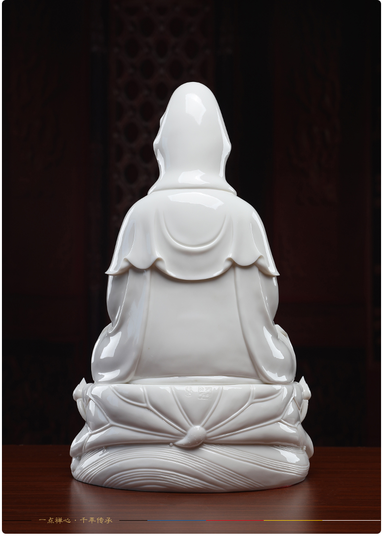 Yutang dai dehua white porcelain guanyin Buddha to occupy the home furnishing articles full lotus lotus avalokitesvara like