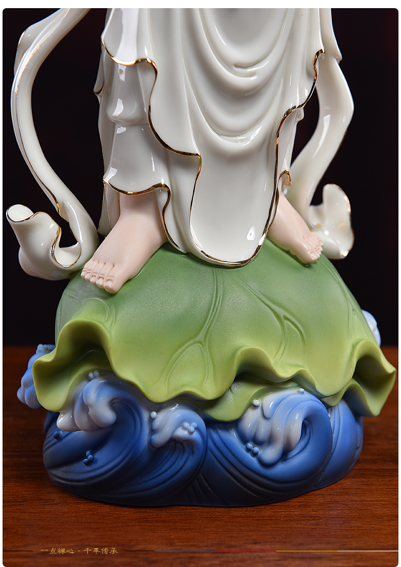 Yutang dai Jennifer, good fortune TongZiLong female ceramic furnishing articles 14 inches paint color to worship Buddha