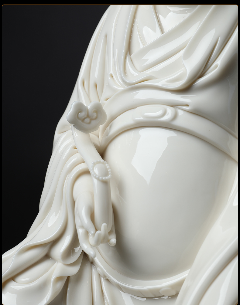 Yutang dai dehua white porcelain permit gods furnishing articles zhi - yong wu Buddha its decoration art collection