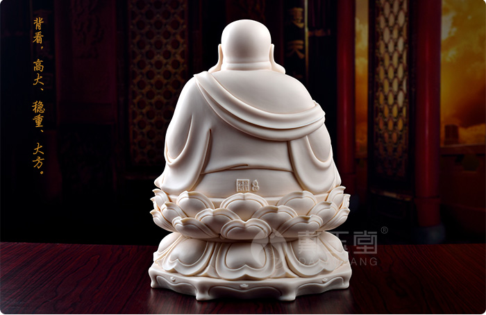 Yutang dai dehua porcelain guanyin bodhisattva Buddha furnishing articles 16 inches jade leaf red porcelain three st west st